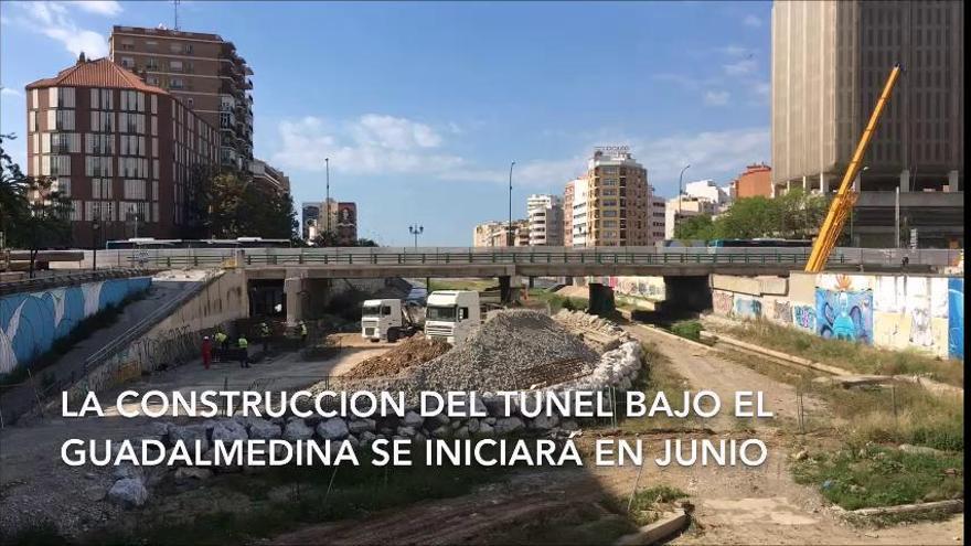 Obras del metro de Málaga en el Centro