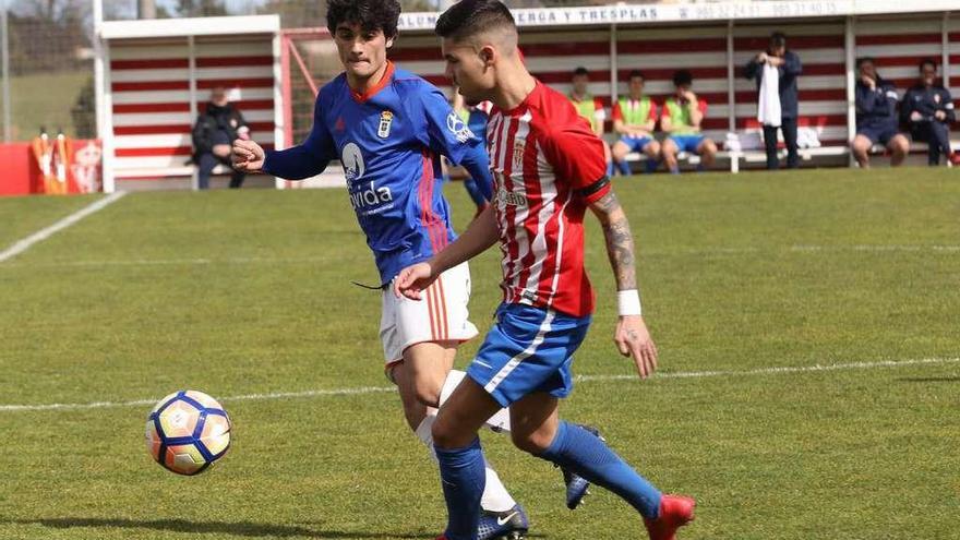 Javi Mier, en el partido ante el Sporting.