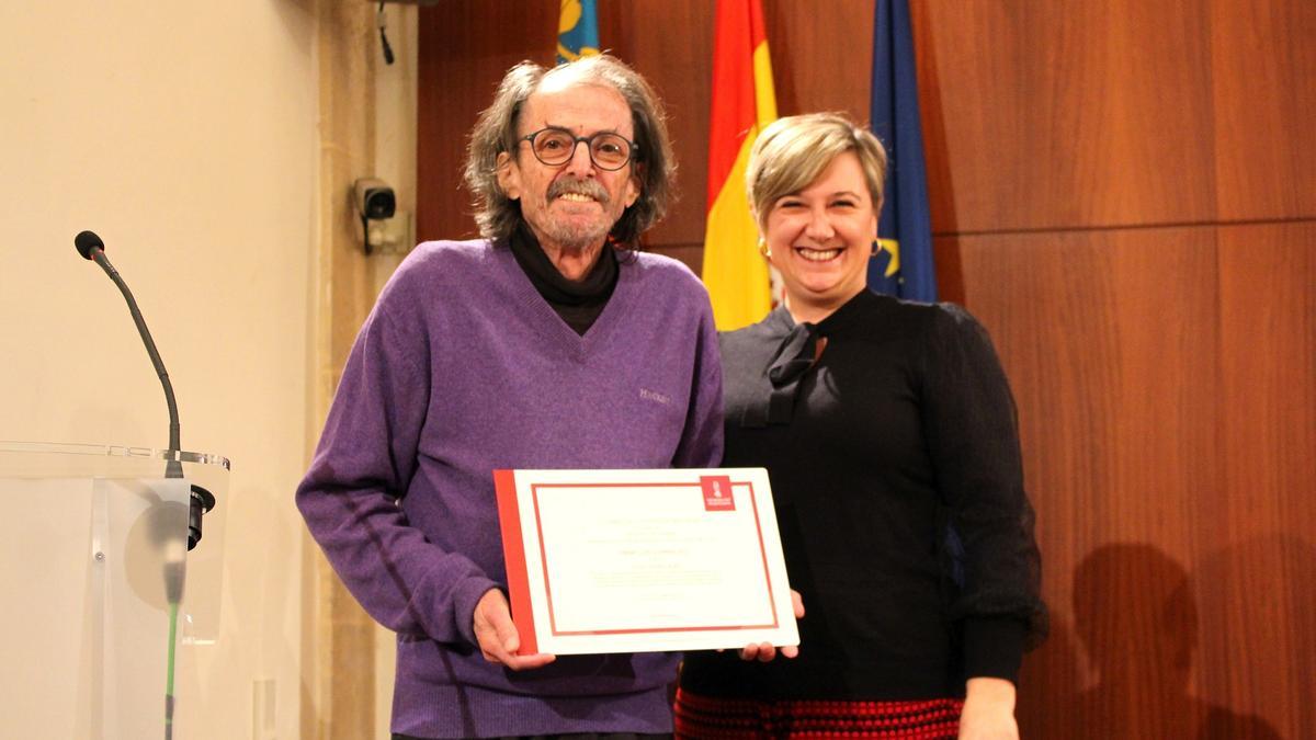 Josep Piera junto a la consellera Raquel Tamarit