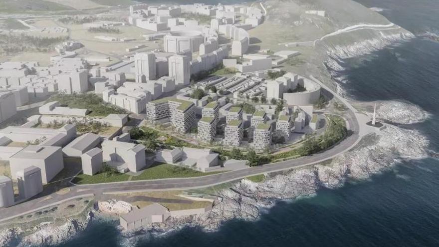 Distribución de edificios en As Percebeiras propuesta por los promotores en 2023.