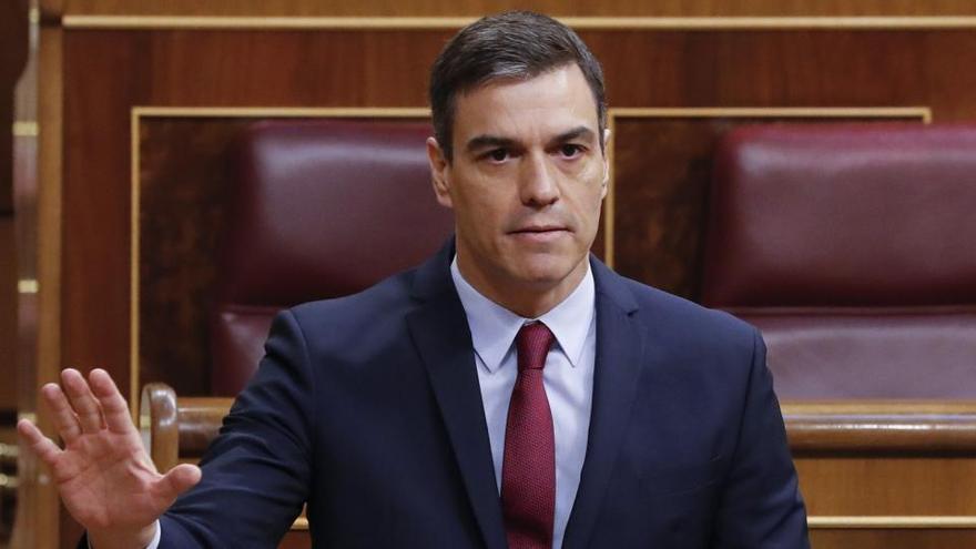 Pedro Sánchez, durante el pleno del Congreso.