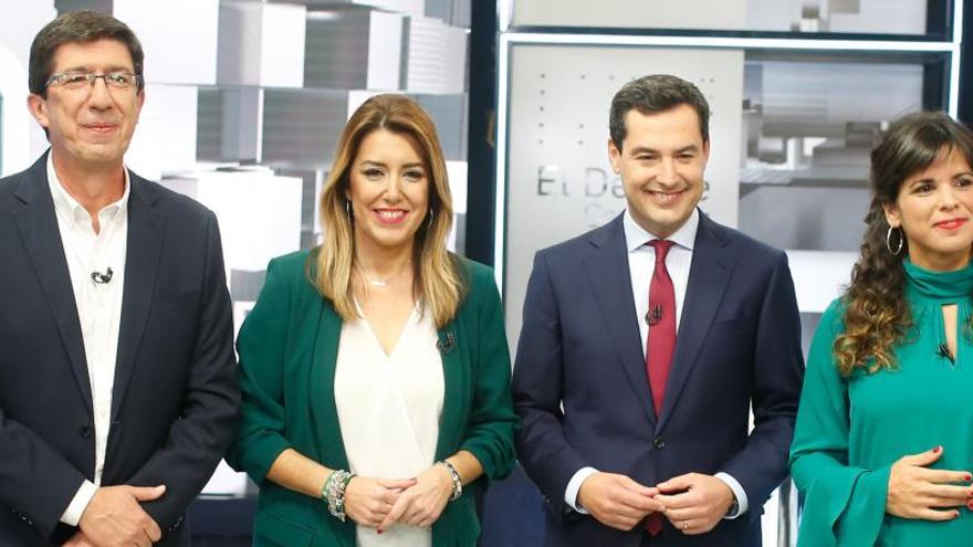 Juan Marín, Susana Díaz, Juanma Moreno y Teresa Rodríguez.