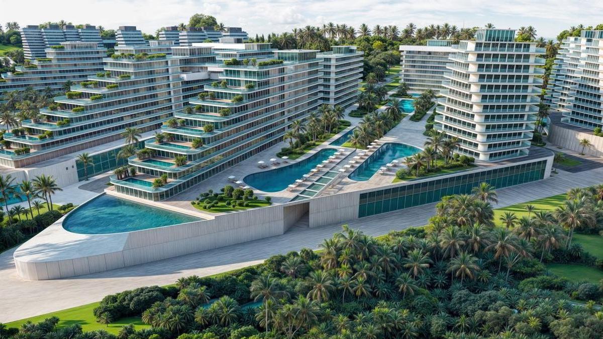 La promotora ofrece una propuesta de edificios de menor tamaño y zonas compartidas orientadas al mar.