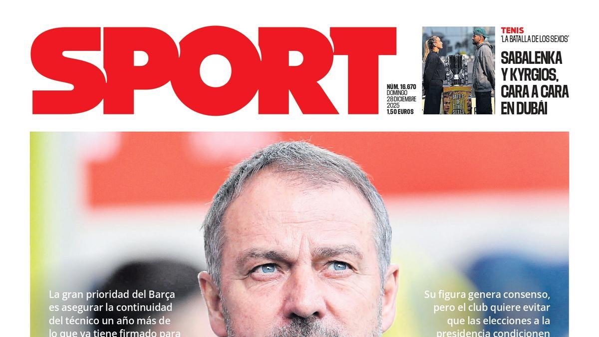 Esta es la portada de SPORT de hoy domingo, 28 de diciembre de 2025