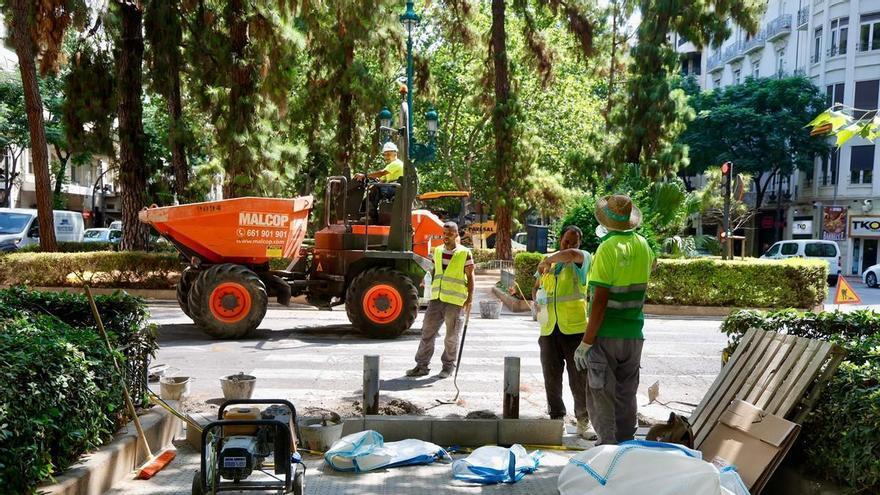 Obras en la Gran Vía Marqués del Turia