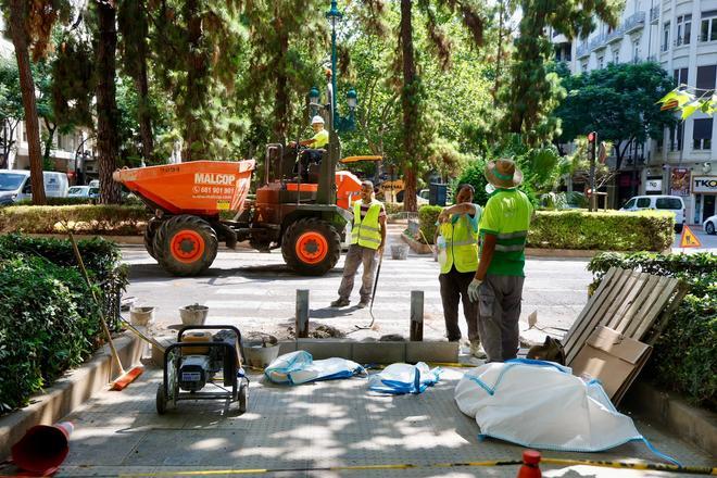 Obras en la Gran Vía Marqués del Turia
