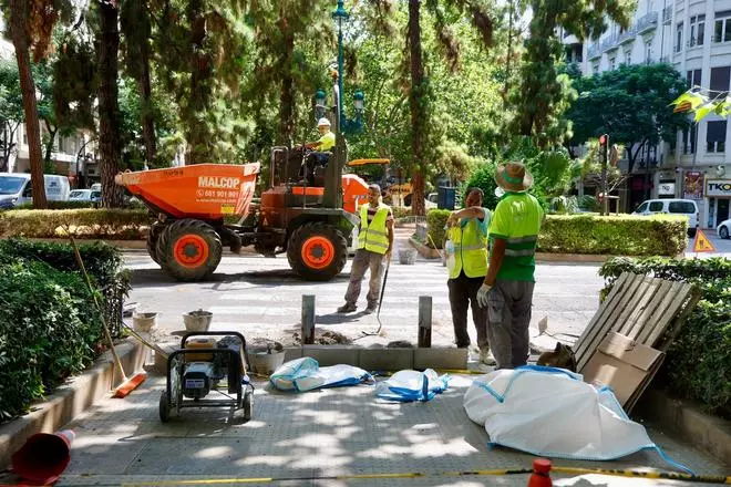 Obras en la Gran Vía Marqués del Turia