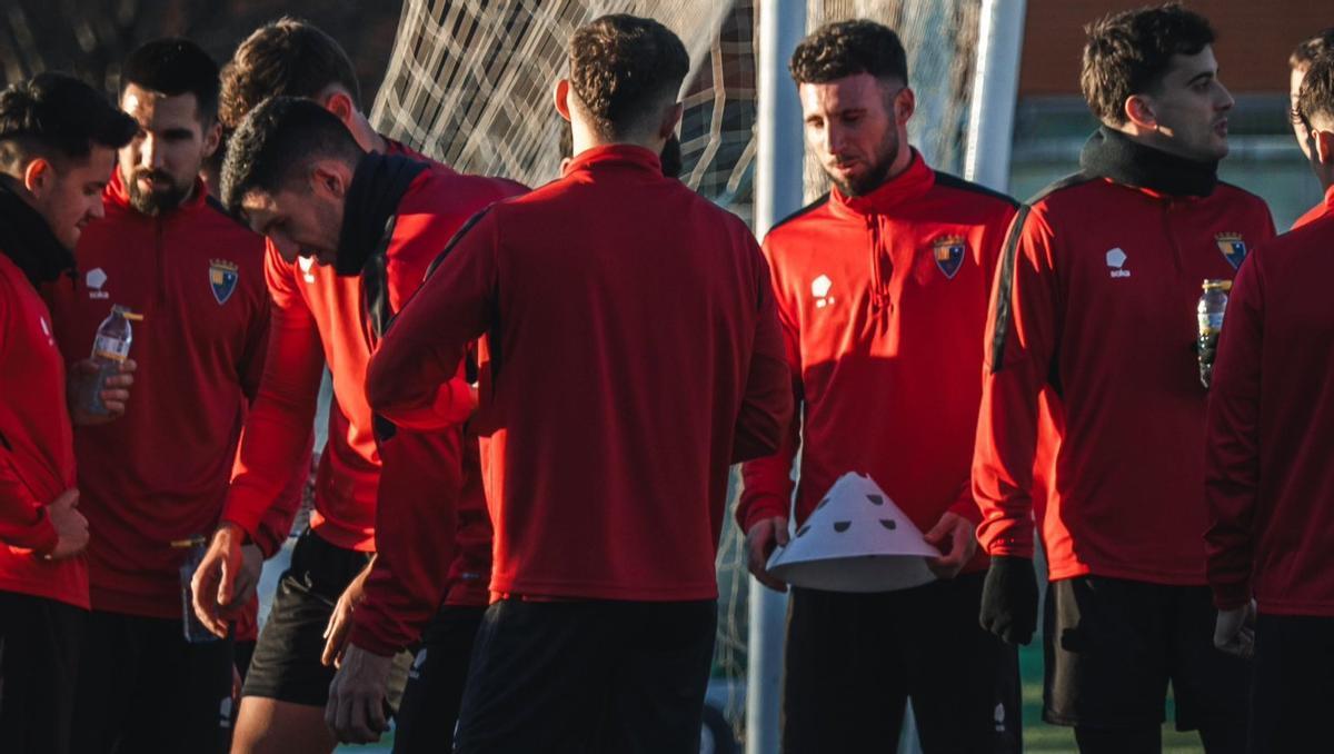 Los jugadores del Teruel, durante una sesión de entrenamiento esta temporada.