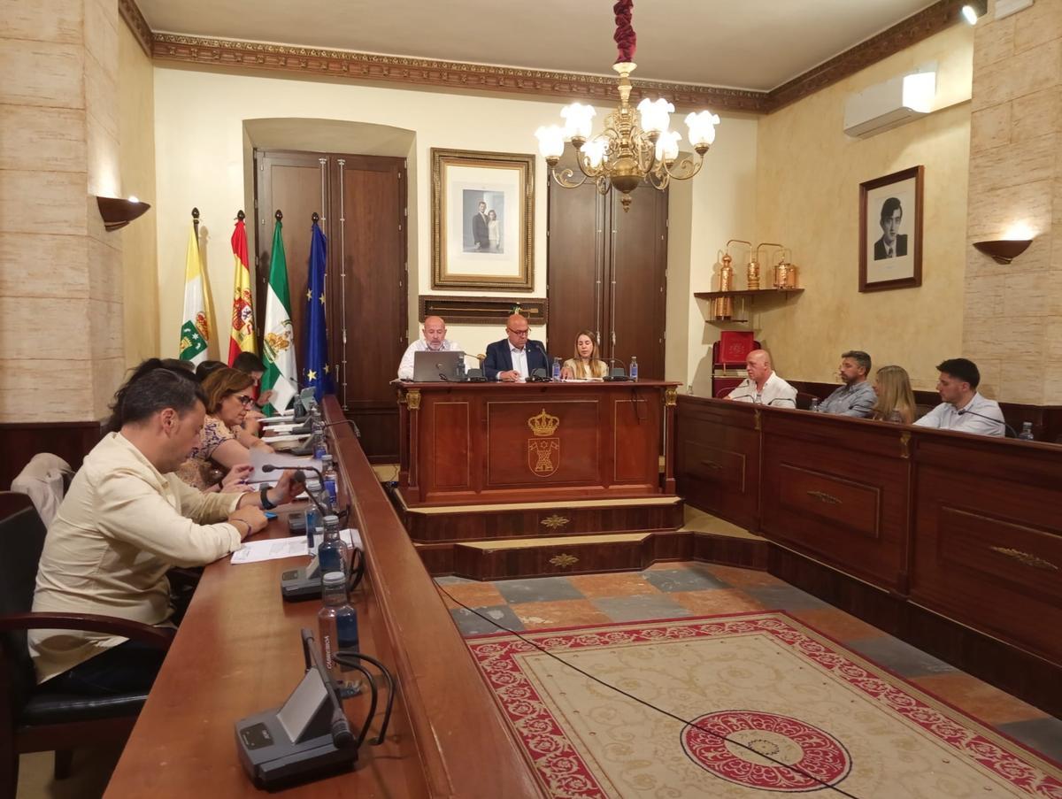 Un momento del pleno celebrado por la Corporación municipal de Rute.