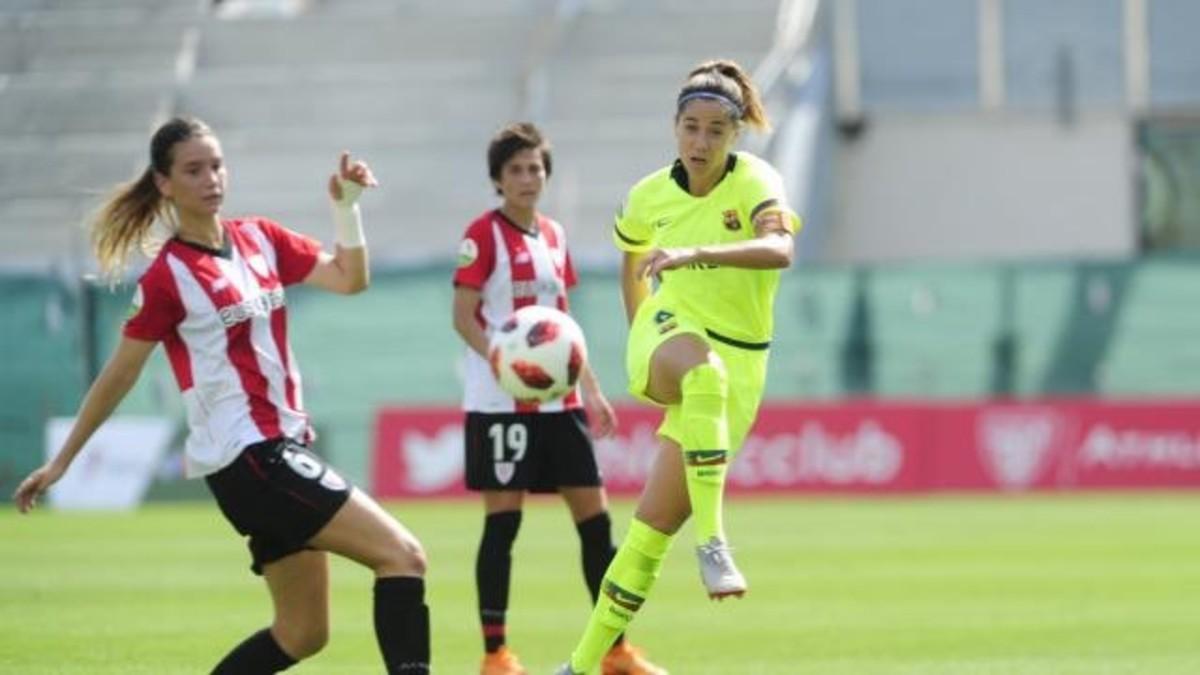 Vicky Losada, en un lance del Athletic-Barça disputado en Lezama.