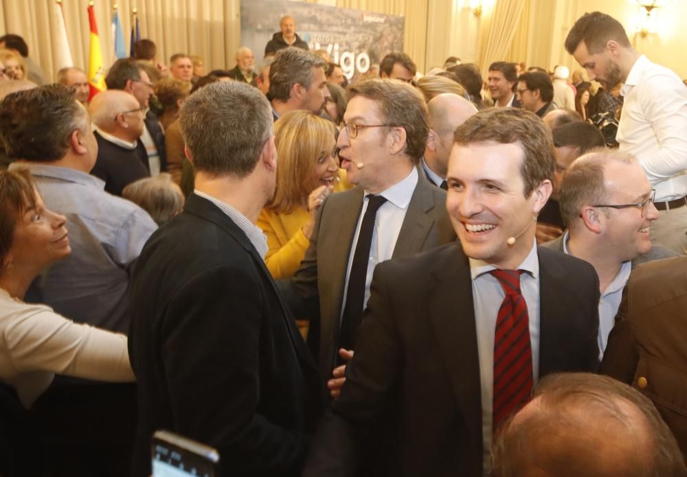 Casado estuvo arropado por Feijóo y Muñoz en su acto en A Sede del Celta