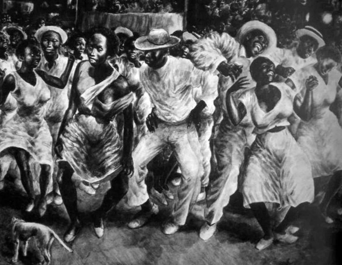 «El guateque», de la serie «Debuxos de negros» de Castelao.