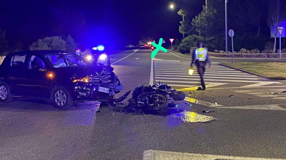 Un motorista, herido grave en Maioris.