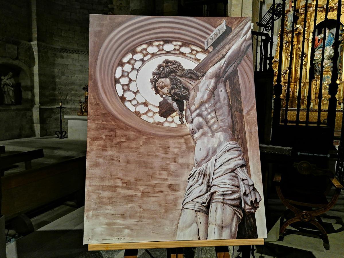 Pintura que se convertirá en el cartel promocional de los actos de la hermandad.