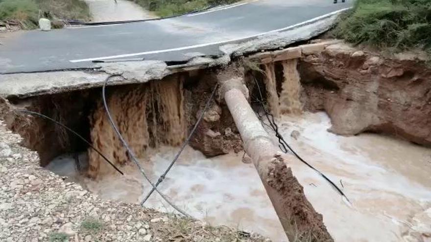 Carretera cortada en La Cañada