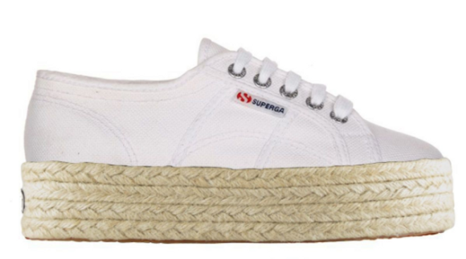 Deportivas con esparto: blancas con cordones