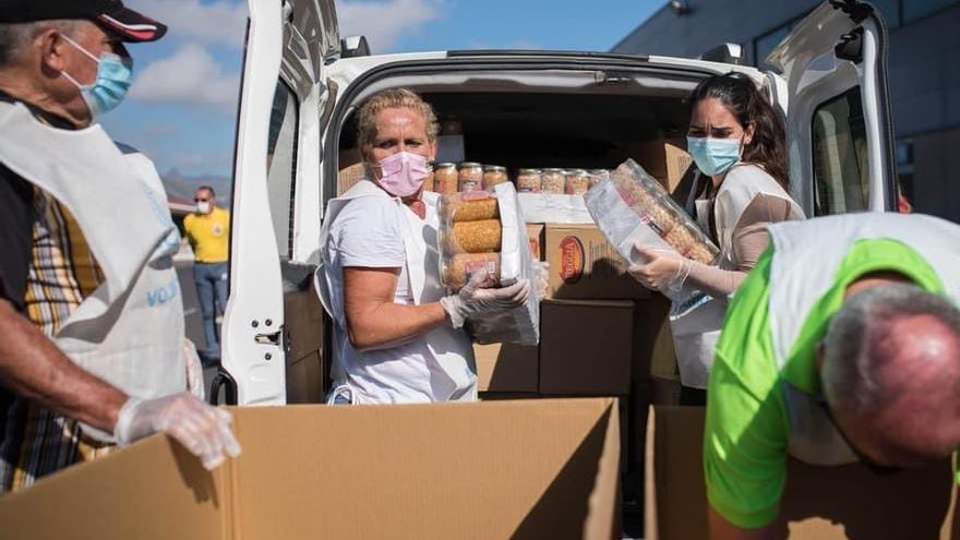 Alimentos recogidos durante el último Telemaratón Solidario de Mírame Televisión.