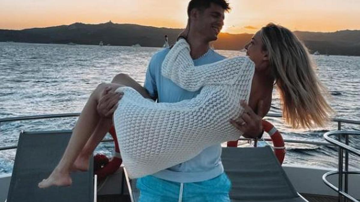 Álvaro Morata y Alice Campello, hace dos semanas, de vacaciones