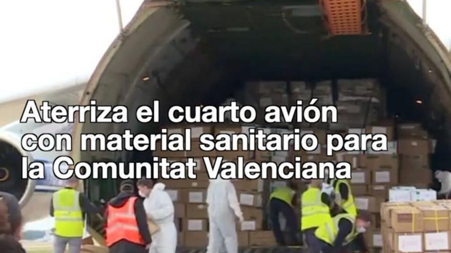 Aterriza el cuarto avión con material sanitario para la Comunitat Valenciana