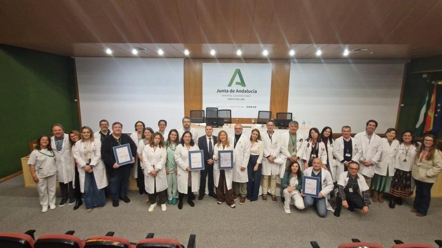 Un momento de la entrega de los certificados en el Hospital Costa del Sol.