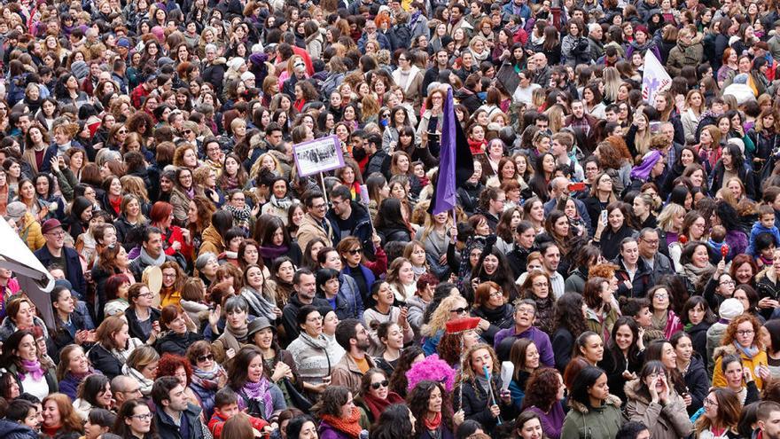 Huelga feminista del 8M en 2018 en Vigo. // Ricardo Grobas