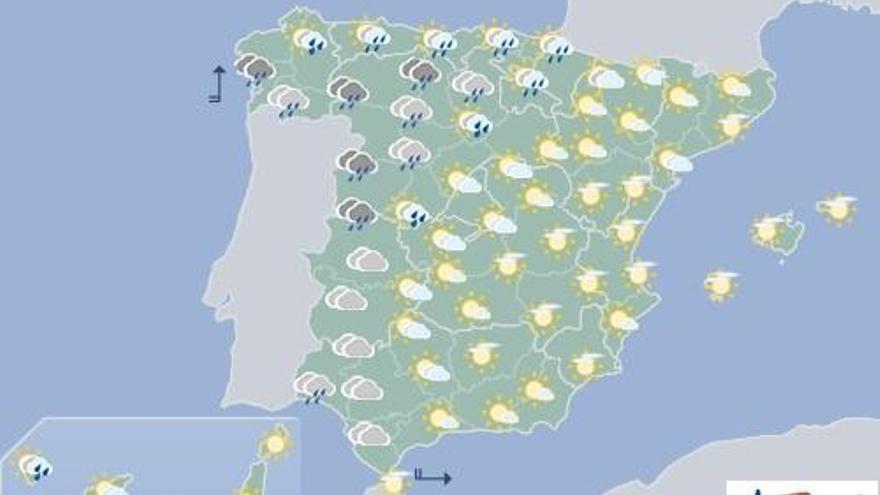 Cielos pocos nubosos en Canarias