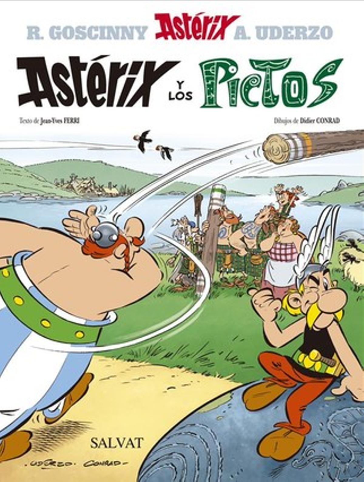 Portada de l’exemplar en castellà d’’Astérix y los pictos’, desvelat aquest matí a París.