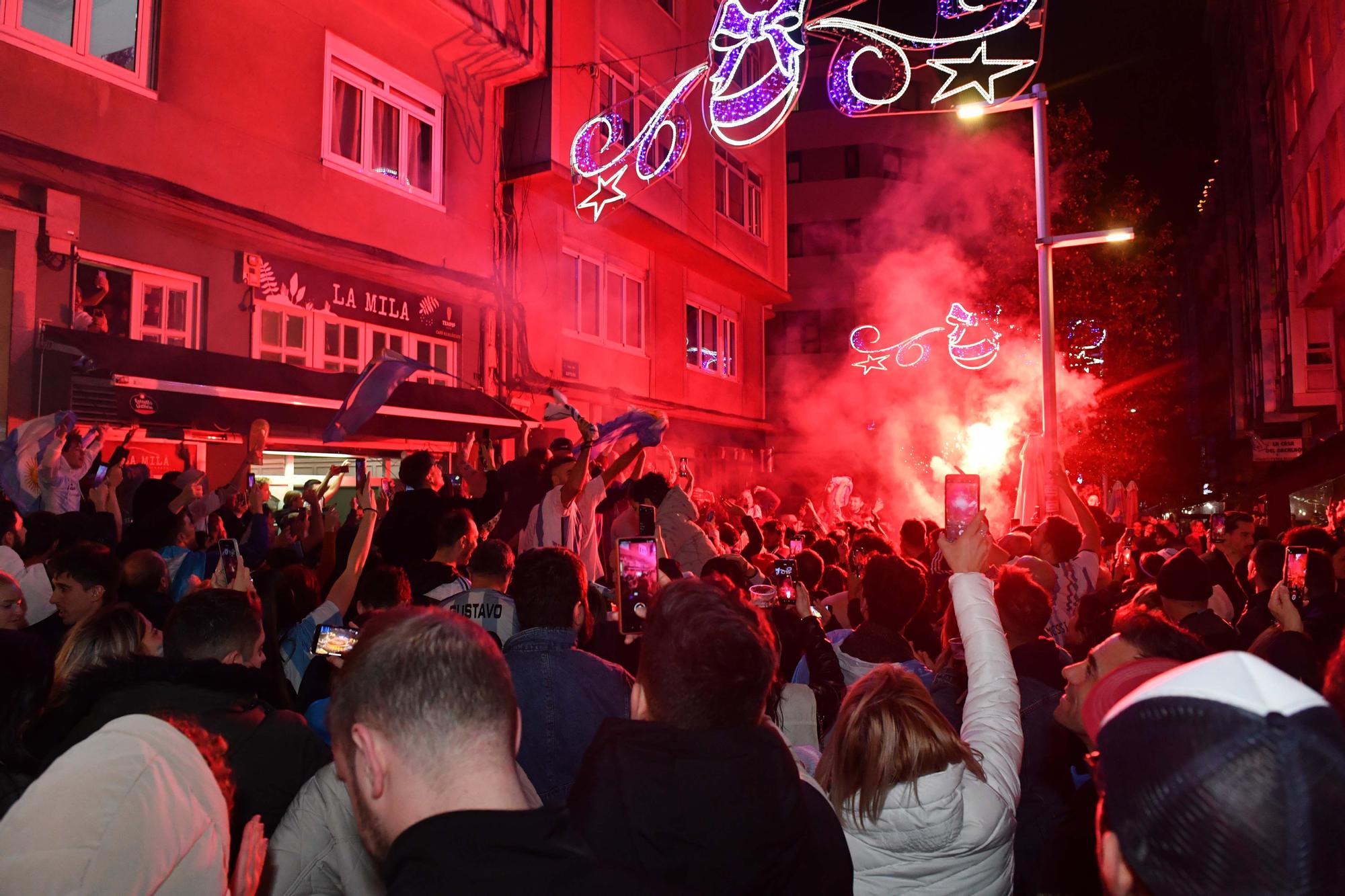A Coruña celebra la victoria de Argentina en el Mundial