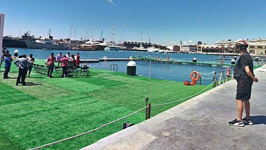 La piscina portuaria de Valencia, durante el pasado verano.