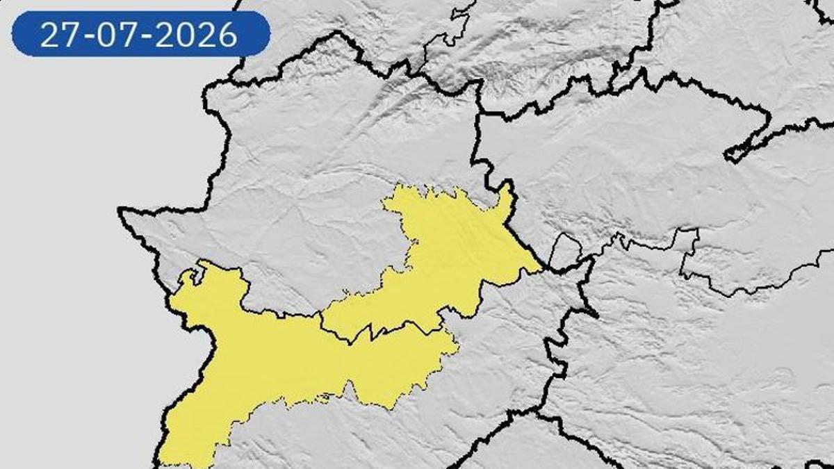 Avisos amarillos este lunes en Extremadura.