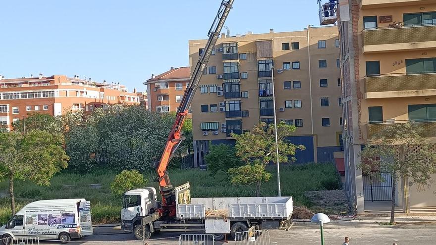 Comienza la reparación de la fachada del edificio de Nuevo Cáceres
