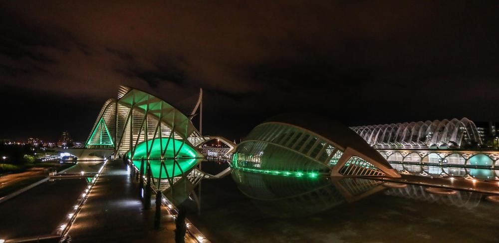 Las Artes y las Ciencias se iluminan de verde