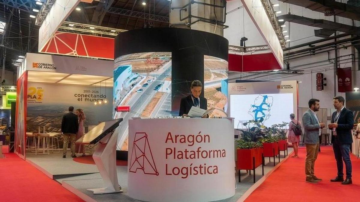 El expositor de Aragón en el Salón Internacional de la Logística (SIL) que se celebra en Barcelona.