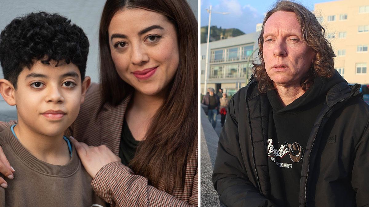 Julissa Reyes y su hijo Gerónimo (izq.) y Jesús Suárez (dcha.).