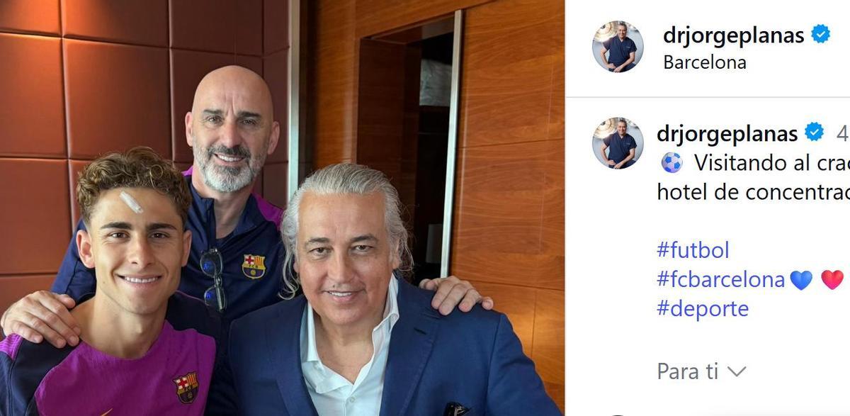 La imagen que subió el doctor en su cuenta de Instagram