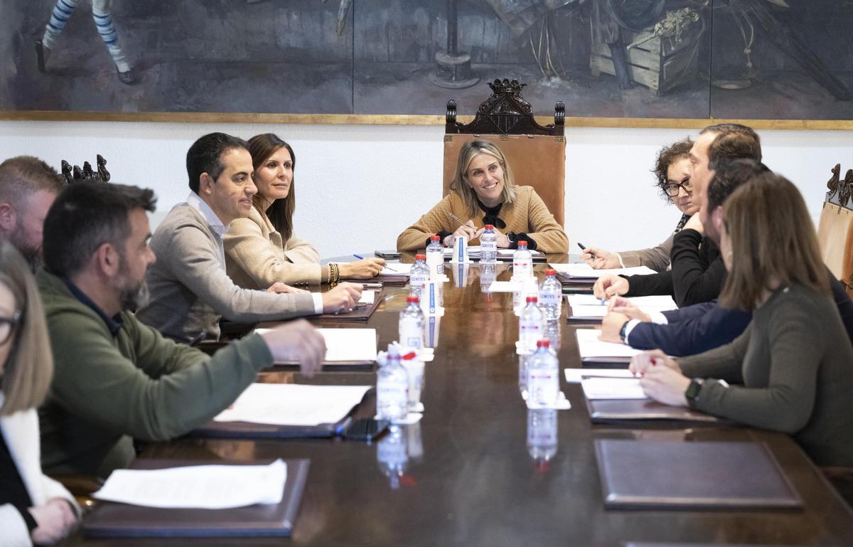 La presidenta de la Diputación, Marta Barrachina, al frente de la junta de gobierno.