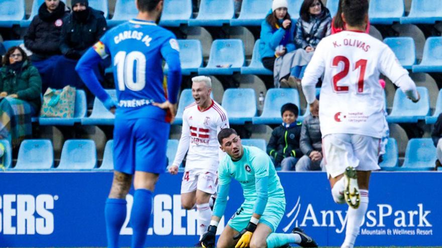 Isak Jansson celebra el gol en el minuto 93 que le dio el triunfo al FC Cartagena.