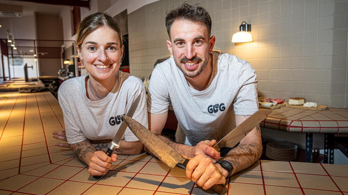 Beatrice Casella e Iván García, en el restaurante Glug.