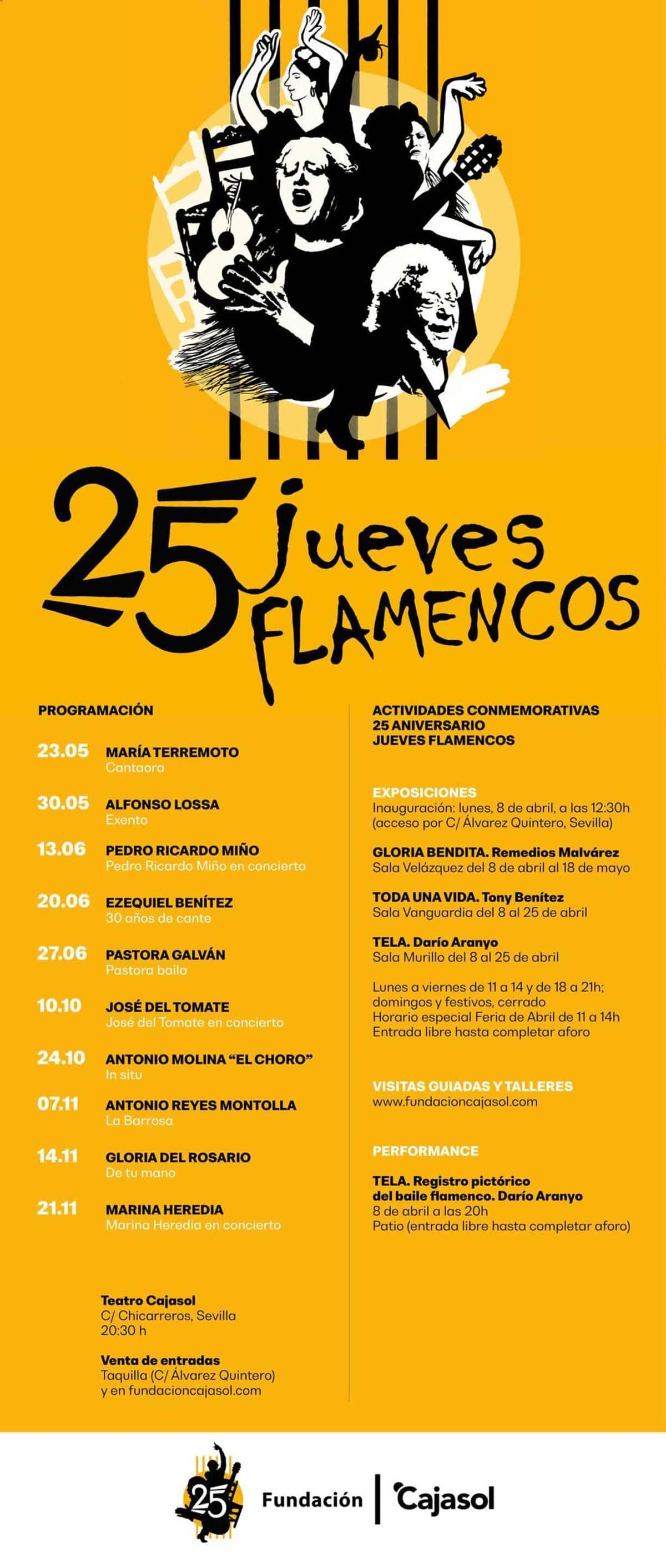 Cartel del 25 aniversario de los Jueves Flamenco de Cajasol