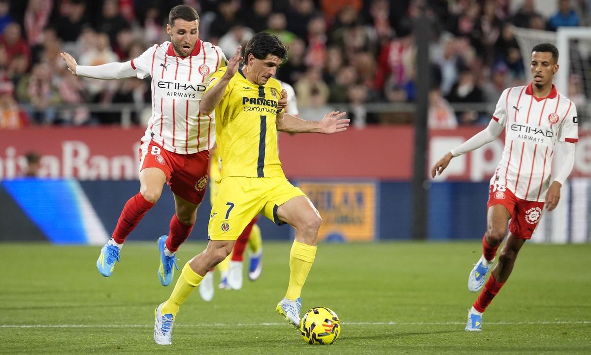 Gerard Moreno, en el Girona-Villarreal.