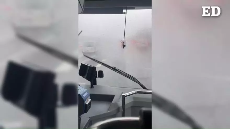 Fuertes lluvias en la autopista TF-5