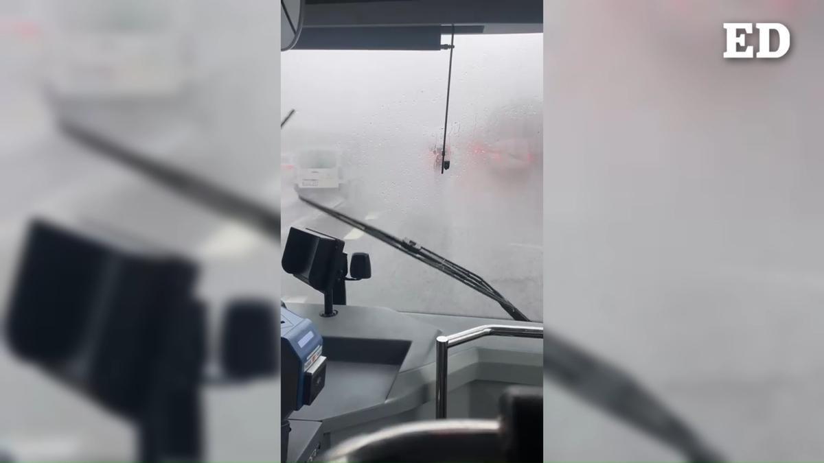 Fuertes lluvias en la autopista TF-5