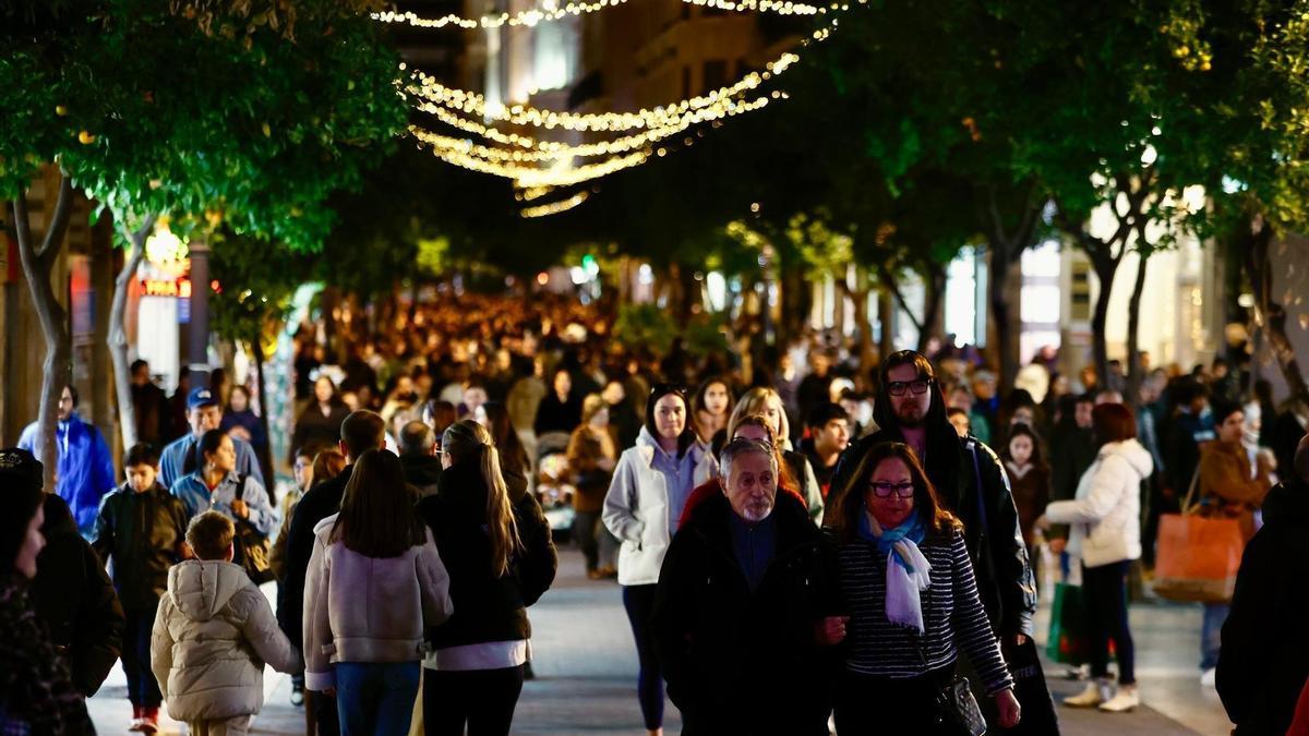 El centro de València, con decoración navideña.