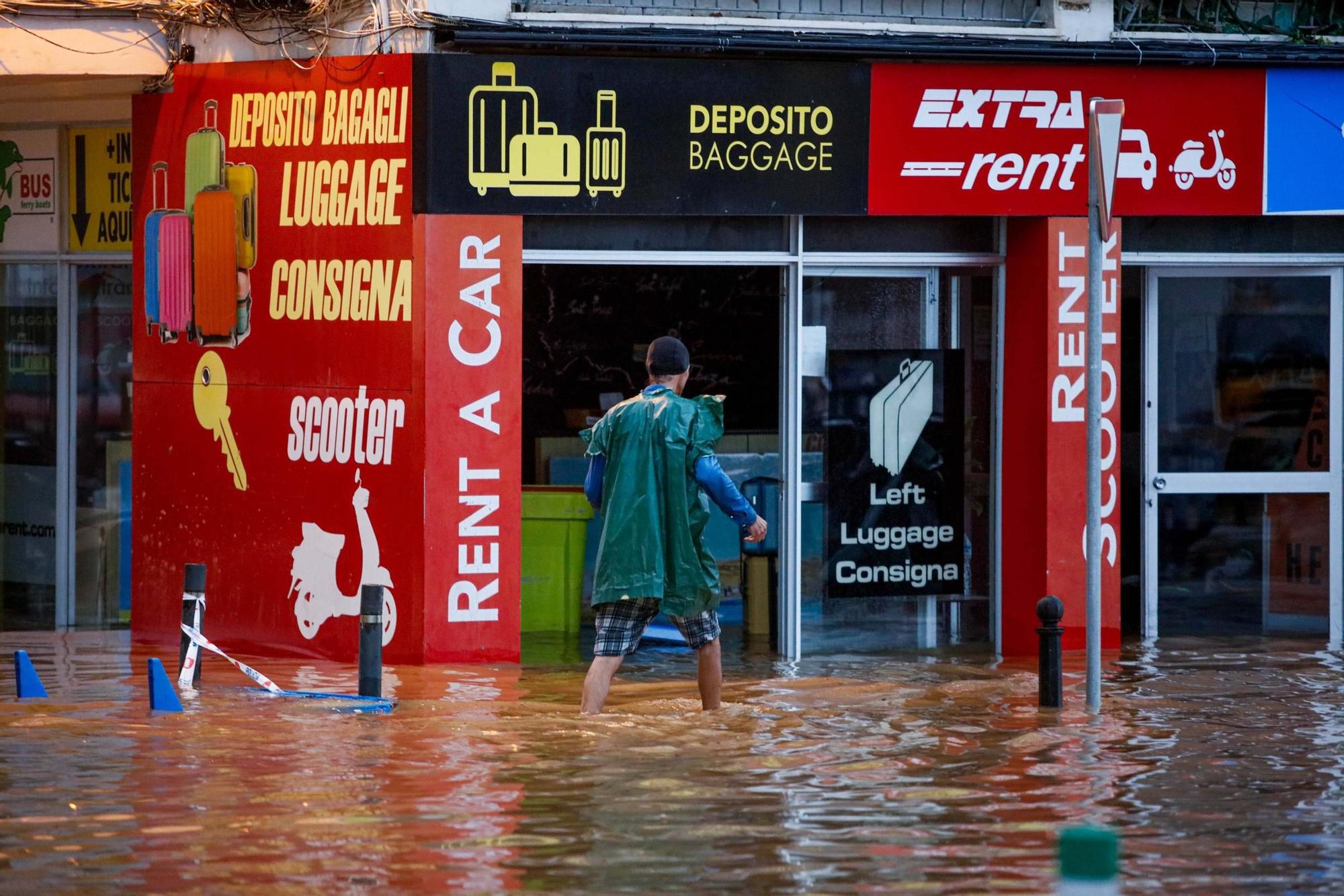 Las imágenes de la dana 'Alice' en la tarde del sábado en Ibiza
