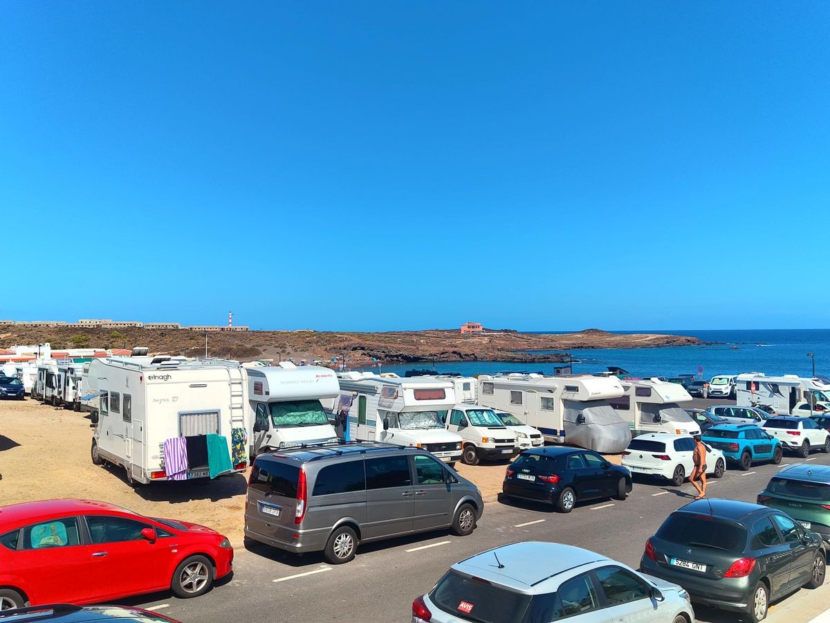Caravan concentrations last weekend on the Arico coast.