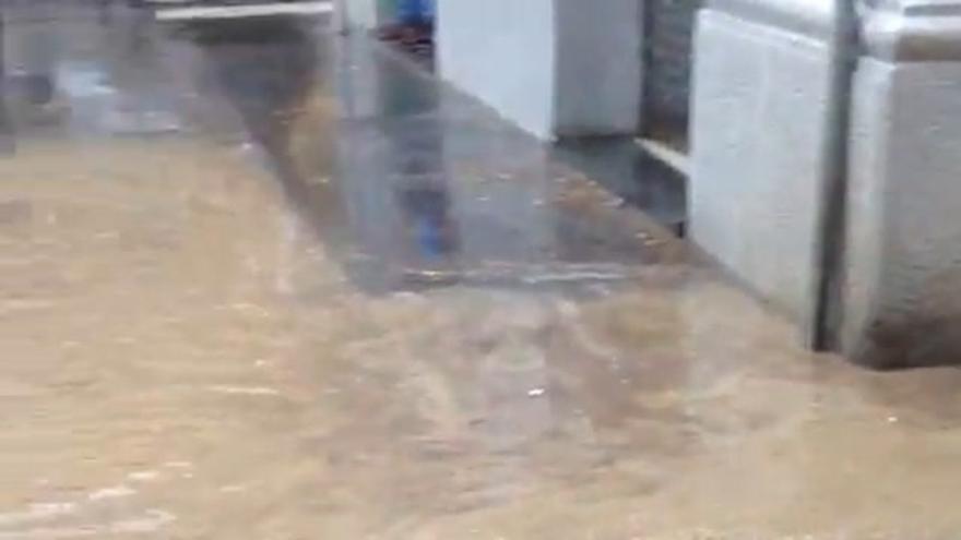 Inundaciones en el centro de Calatayud por una fuerte tormenta