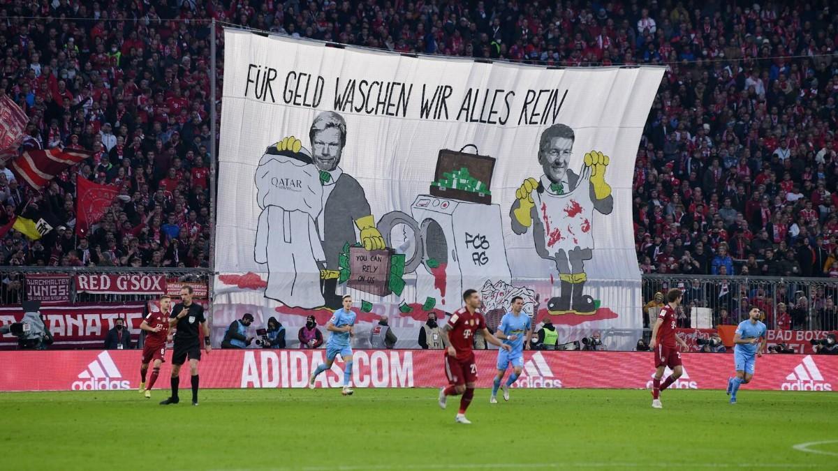 La afición del Bayern, contra el pacto del Bayern con Catar
