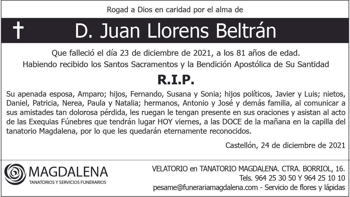 D. Juan Llorens Beltrán