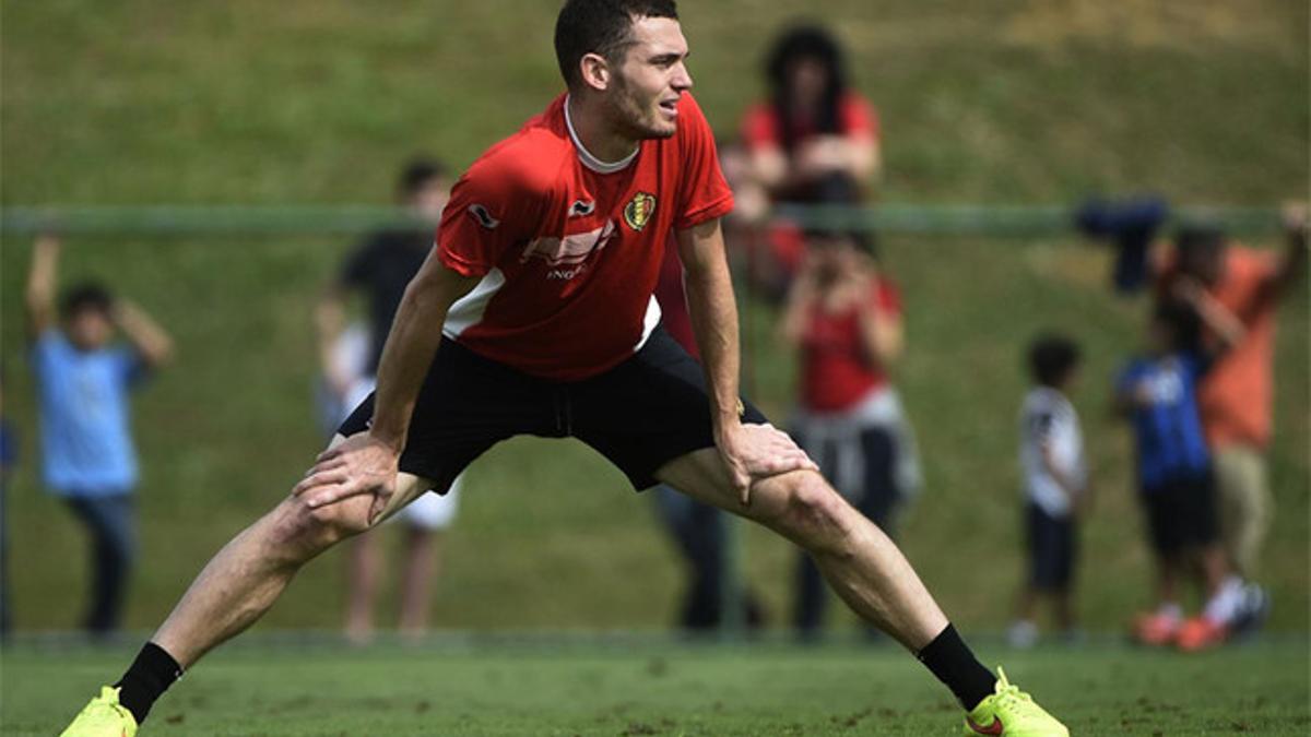 Thomas Vermaelen, durante un entrenamiento con Bélgica