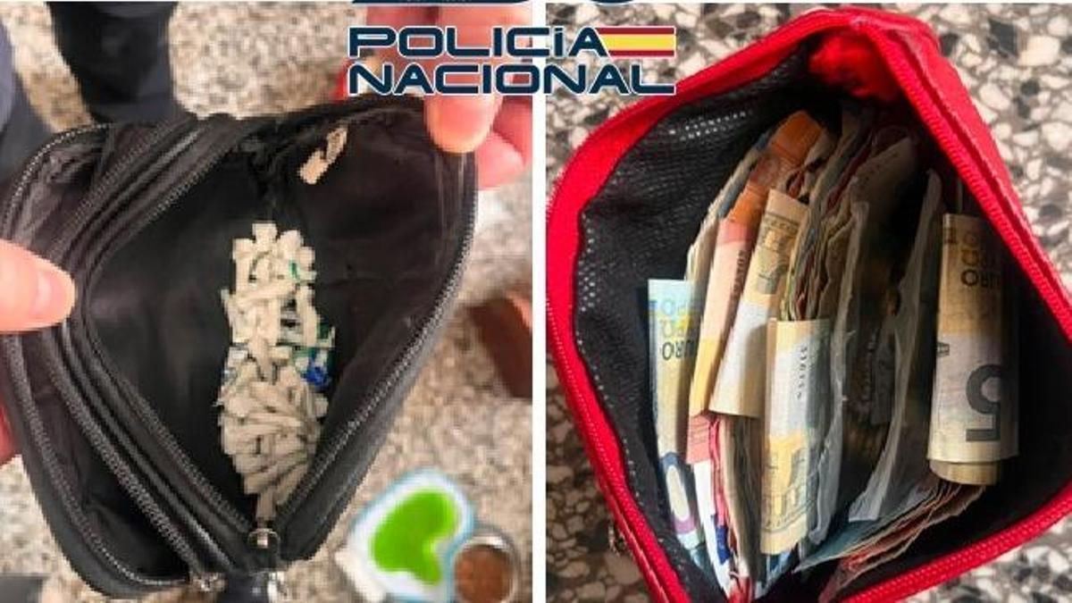 Droga y dinero intervenidos.